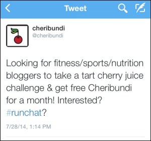 Cheribundi Tweet
