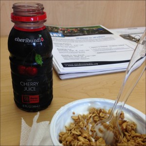 Cheribundi with breakfast