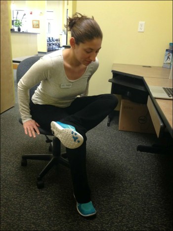 Desk Yoga - Seated Pigeon