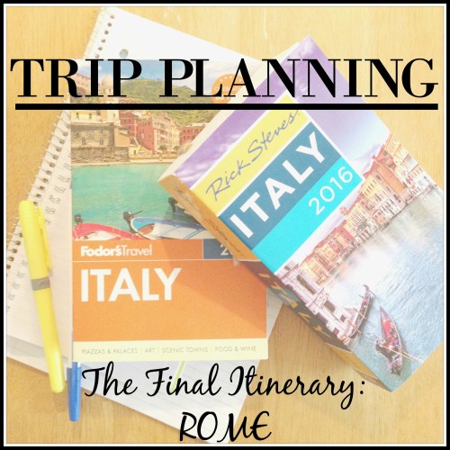 Final Itinerary - ROME